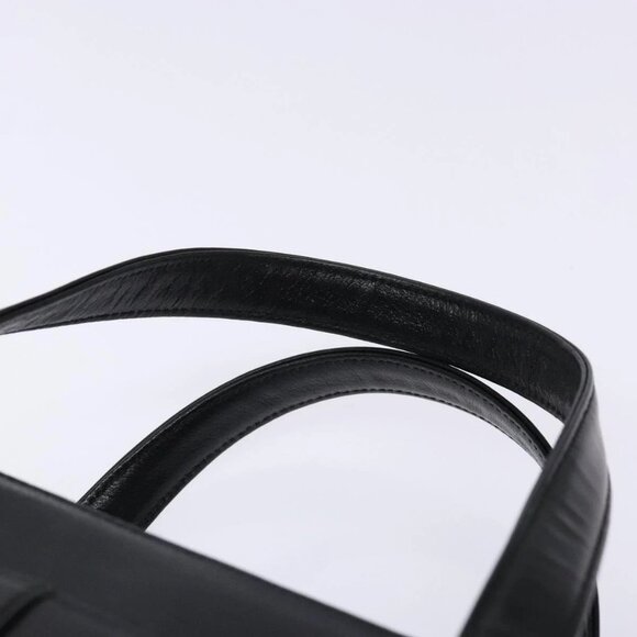 BURBERRY Hand Bag Leather Black Gold Auth - Picture 8 of 16